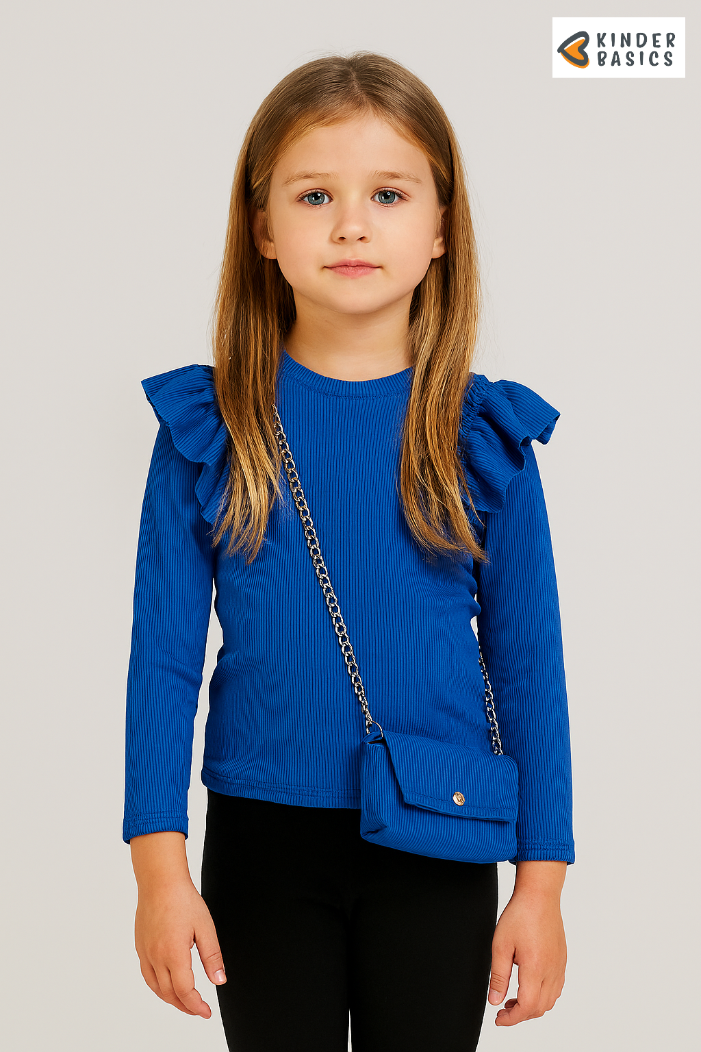 Blauw shirt met tasje