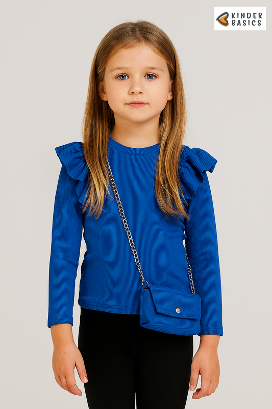 Blauw shirt met tasje